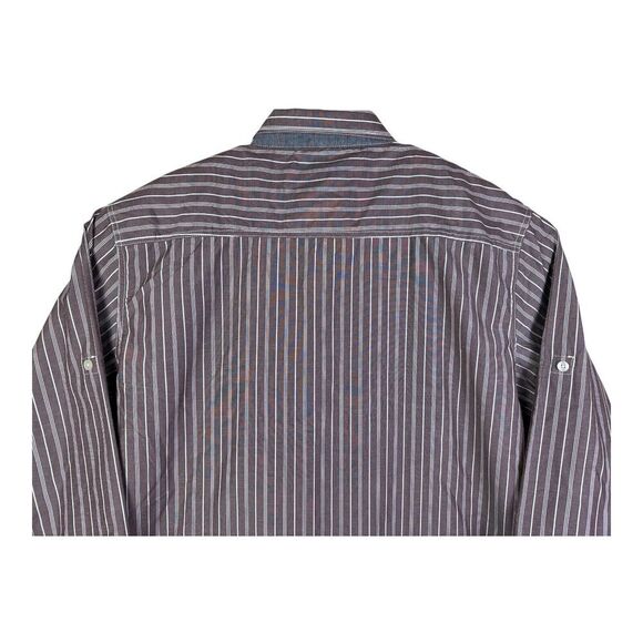 Men's Akademiks Burgundy Striped Long Sleeve Button Down Shirt 4XL NEW WITH TAGS - Picture 10 of 16